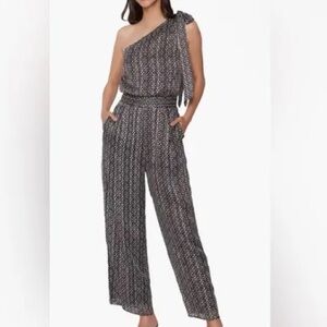 Lost + Wander Mira Geo Print One-Shoulder Jumpsuit NWT X Small One Shoulder
